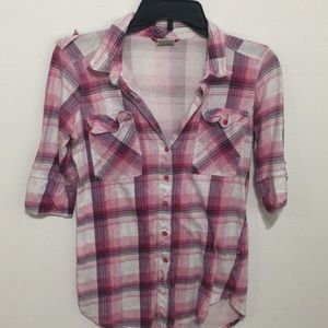 Ladies plaid button down